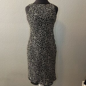 Ann Taylor Silk Black and Cream Career Dress Size 4P